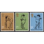 Gran Bretaña 684/86 1973 Reglamento del cricket MNH