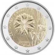 Estonia 2024 2 € euros conmemorativos El Aciano Flor de Estonia 