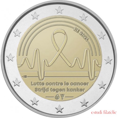 Bélgica 2024 2 € euros conmemorativos Lucha contra el cáncer 