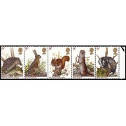 Gran Bretaña 835/39 1977 Animales salvajes de Gran Bretaña MNH