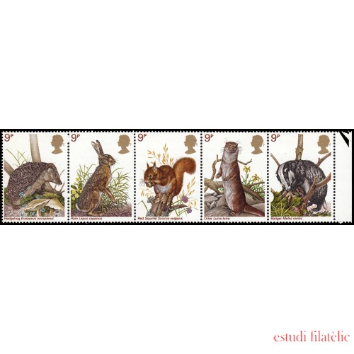 Gran Bretaña 835/39 1977 Animales salvajes de Gran Bretaña MNH