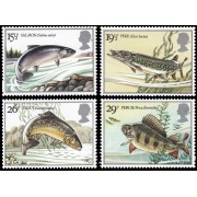 Gran Bretaña 1067/70 1983 Peces de río MNH