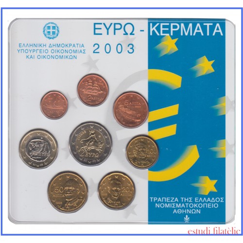 Grecia 2003 Cartera Oficial Blister Monedas € euro