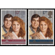 Gran Bretaña 1236/37 1986 Boda del príncipe Andrés con Sara Ferguson MNH