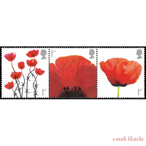 Gran Bretaña 3079 2008 Flores 90 aniversario del final de la primera guerra mundial MNH