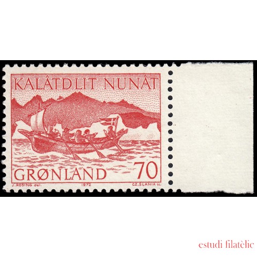 Groenlandia 67 1972 Transporte postal Barco MNH