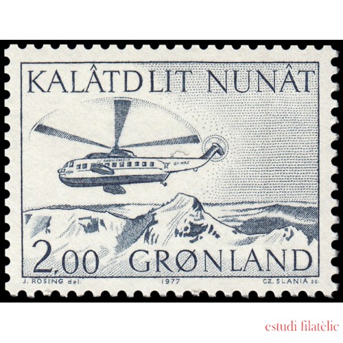 Groenlandia 88 1977 Transporte postal Helicóptero MNH