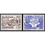 Dinamarca  Denmark 696/97 1979 Aniversarios de musica J.Gade August Bournonville MNH