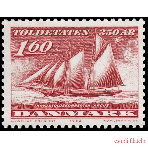 Dinamarca  Denmark 750 1982 350 aniv. del servicio de aduanas MNH