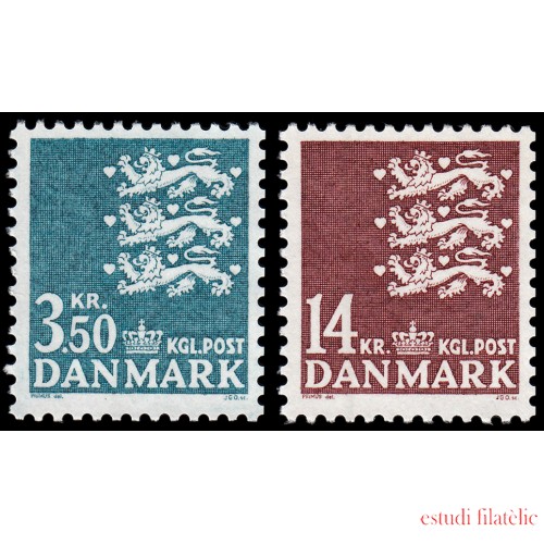 Dinamarca Denmark 756/57 1982 Escudo de armas MNH