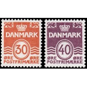 Dinamarca  Denmark 746/47 1981 Figura tipo onda MNH