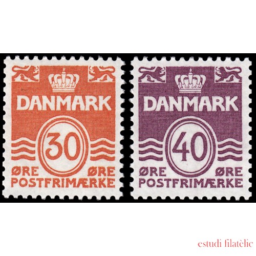 Dinamarca  Denmark 746/47 1981 Figura tipo onda MNH