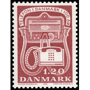 Dinamarca  Denmark 676 1979 Centenario del teléfono en Dinamarca MNH