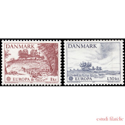 Dinamarca  Denmark 640/41 1977 Europa Paisajes MNH