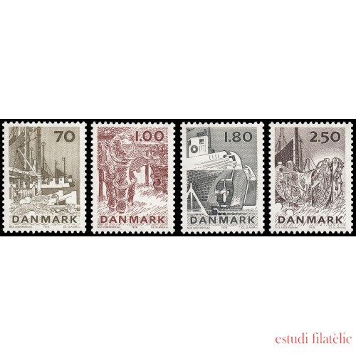 Dinamarca  Denmark 669/72 1978 Industri de pesca danesa MNH