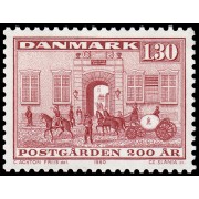 Dinamarca  Denmark 698 1980 200 aniv. Oficina de la Guardia Real del Correo, Copenhague MNH