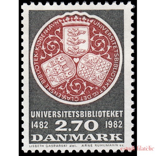 Dinamarca Denmark 769 1982 500 aniv. fundación de la Biblioteca universitaria de Copenhague