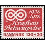 Dinamarca  Denmark 673 1978 50 aniv. de la campaña contra el cancer MNH