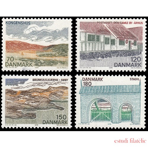 Dinamarca  Denmark 665/68 1978 Paisajes de Jutlandia central MNH