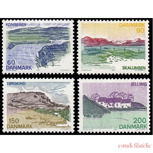 Dinamarca  Denmark 642/45 1977 Paisajes de Jutlandia sur MNH