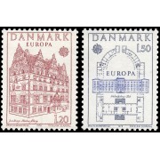 Dinamarca  Denmark 663/64 1978 Europa Monumentos MNH