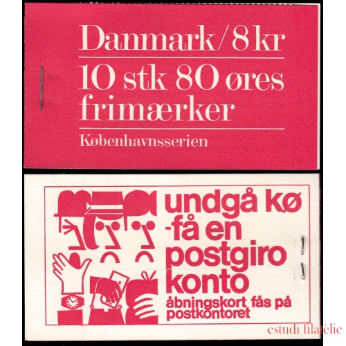 Dinamarca  Denmark 620 C620 1976 Paisajes de Copenhague Carnet MNH