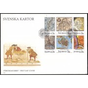 Suecia Sweden SPD FDC 1637/42 1991 Mapas Sobre primer día