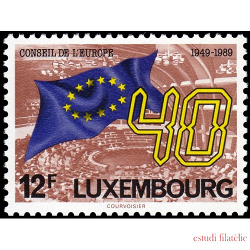 Luxemburgo 1171 1989 40 Aniv. del Consejo de Europa Asamblea y Bandera MNH