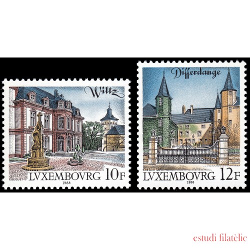 Luxemburgo 1151/52 1988 Lugares turísticos MNH