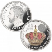 España 2024 40 Euros de plata 40€ Color Aniv. Proclamación Felipe VI