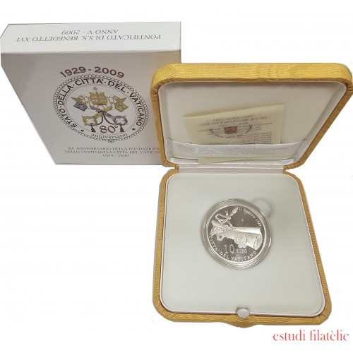 Vaticano 2009 Estuche Oficial Moneda 10 € euros Fundación Estado Vaticano  Proof