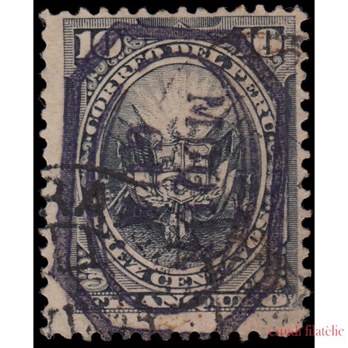 Perú Moquegua 9 1884 Sellos de Perú de 1874-84 con sobrecarga carmín Usado