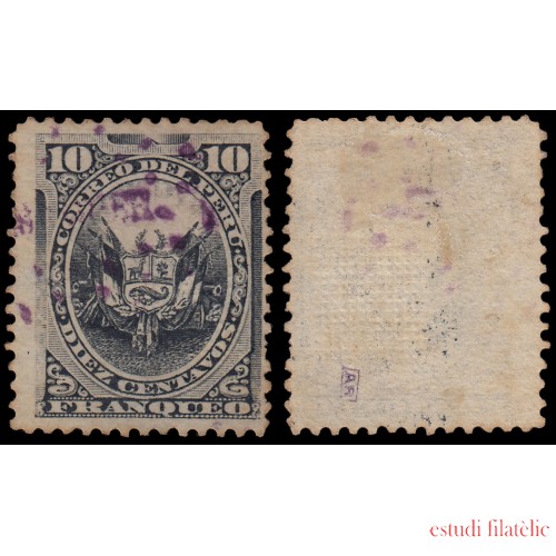 Perú Moquegua 11 1885 Sellos de Perú de 1874-84 con sobrecarga violeta Usado