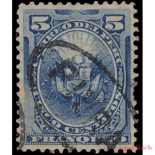 Perú Piura 7 1884 Sellos de Perú de 1874-79 con sobrecarga MH