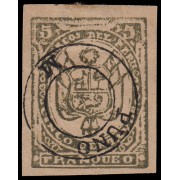 Perú Puno 1 1882/85 Sellos de Arequipa de 1882-85 con sobrecarga MH