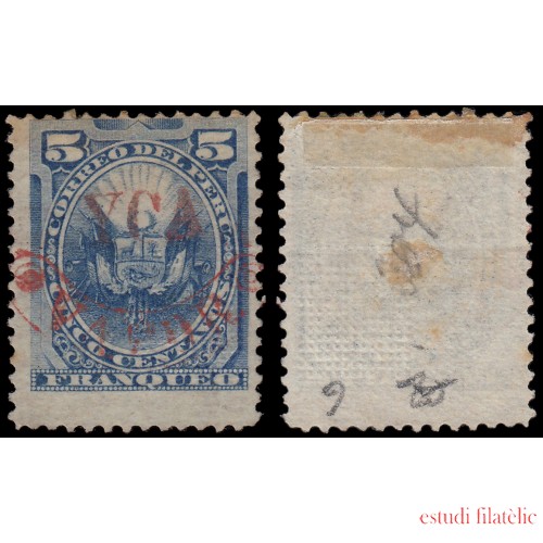 Perú Yca 6 1884 Sellos de Perú de1874-85 con sobrecarga MH