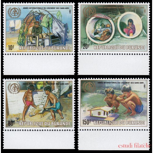 Burundi 934/37 1988 Año del albergue de Burundi MNH