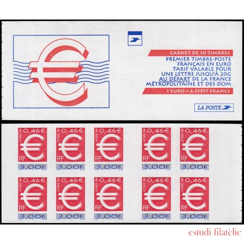 France Francia Carnets 3215-C1 Sello Euro 10 sellos Autoadhesivos