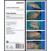 Suecia Sweden C3201 2018 Fauna acuática Peces de la región nórdica Carnet Autoadhesivos