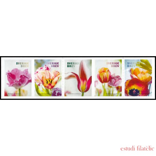 Suecia Sweden 3239/43 2019 Flora Flores Tulipanes Autoadhesivos