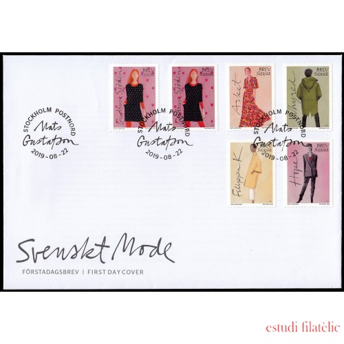 Suecia Sweden SPD FDC 3265/70 2019 Moda Diseño sueco Sobre primer día