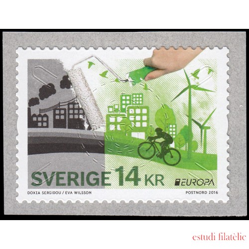 Suecia Sweden 3071 2016 Europa C.E.P.T. 2016 Piensa en Verde Autoadhesivo