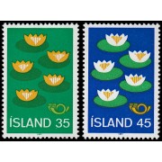 Islandia Iceland 473/74 Nórdico 1977 Nenúfares MNH