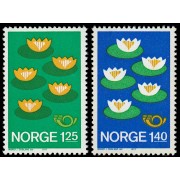 Noruega Norway 693/94 1977  Nórdico 1977 Nenúfares MNH