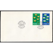 Noruega Norway 693/94 SPD FDC 1977 Nórdico 1977 Nenúfares Sobre primer día