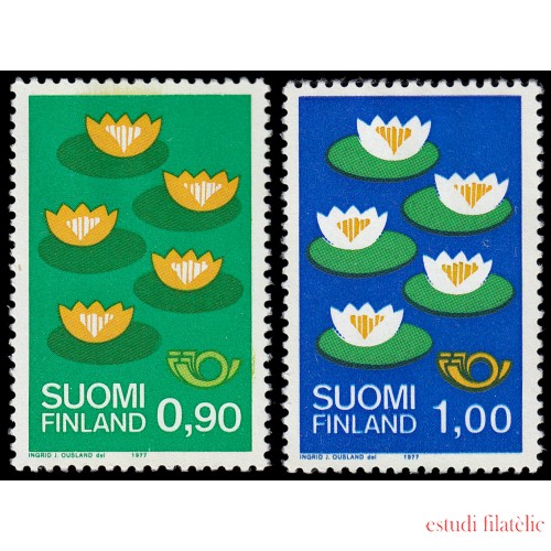 Finlandia Finland 767/68 1977 Nórdico 1977 Nenúfares MNH