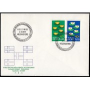 Finlandia Finland 767/68 SPD FDC 1977 Nórdico 1977 Nenúfares Sobre de Primer Día