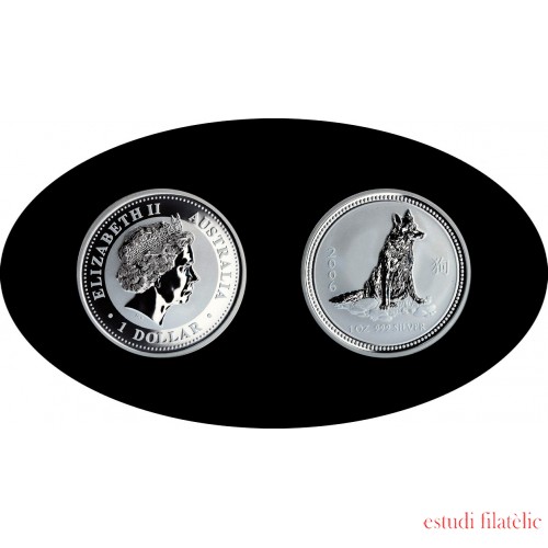 Australia 1 OZ onza 2006 Año del perro Year of the dog 1$ Plata Ag