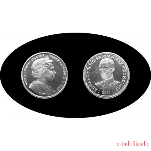 Islas Vírgenes 2006 10$ Reina Elizabeth II y Rey Edward VIII Plata Ag