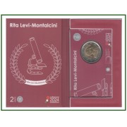 Italia 2024 2 € euros conmemorativos Cartera Oficial Rita Levi-Montalcini